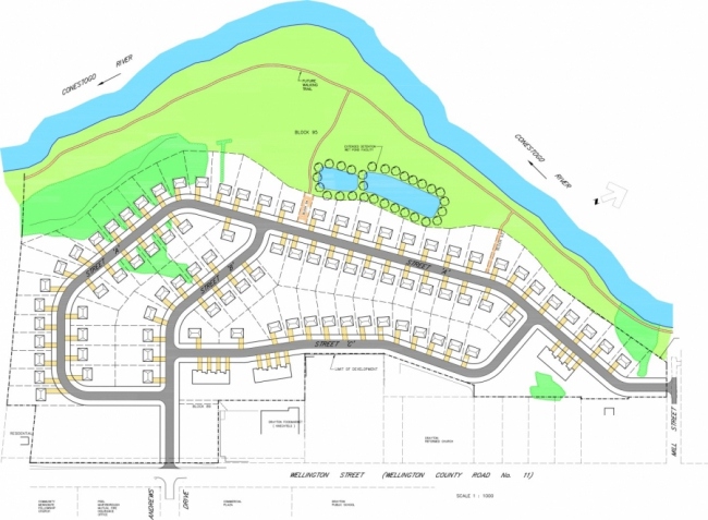 A map showing the plan for the Mapleton Ridge Subdivision