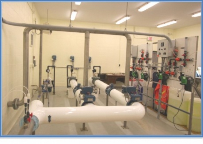 Conduit pipes within a water facility