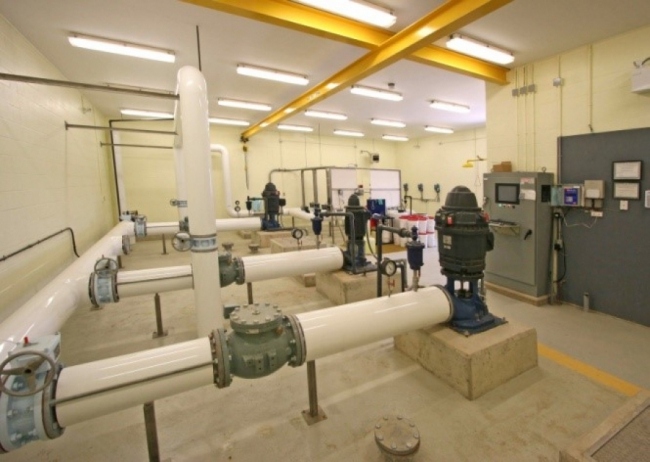Inside of a pumphouse facility