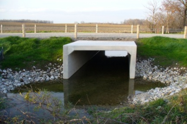 A concrete culvert